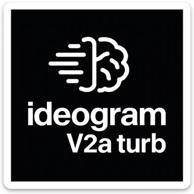 recreate this logo with text of "ideogram V2a turb", MAKE IT FIT IN SQAURE  sticker