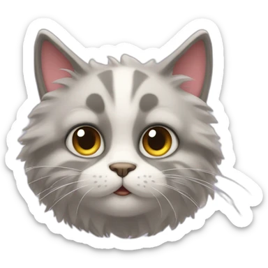Poof cat sticker