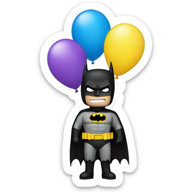 Batman with balloons sticker