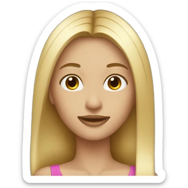 blonde straight hair sticker