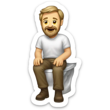 Slawoi Zhizek sitting on the toilet sticker
