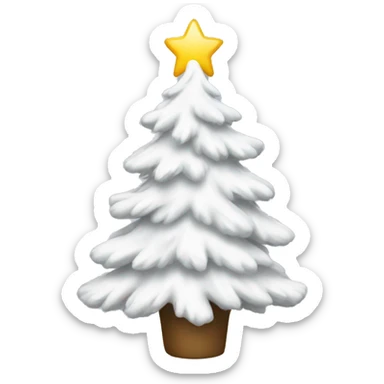 white christmas tree sticker