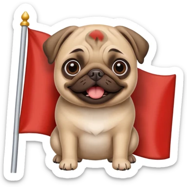 Flag of pug sticker