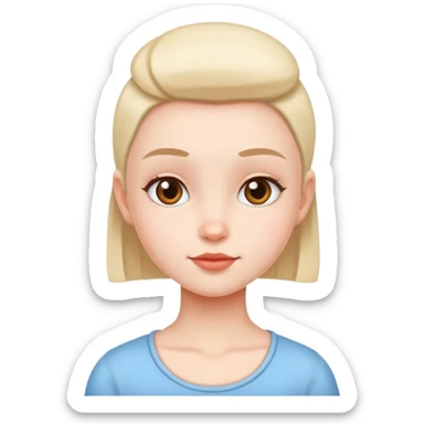 cute girl character with flat top head sticker