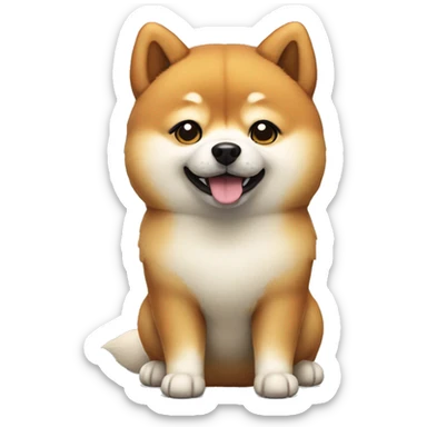 cute fluffy shiba dog sticker