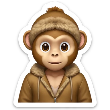 monkey with clothes sticker