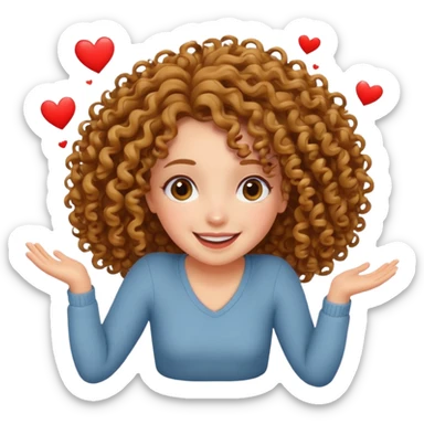 Girl with curly hair falling over in love  sticker