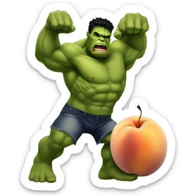 the hulk spanking a peach  sticker