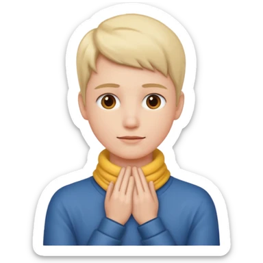 Someone with hands around their neck sticker