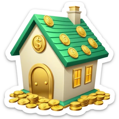 a house overflowing with money sticker