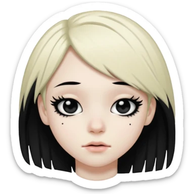 Emo femboy with big round butt, pale, makeup, booty, buttcrack sticker