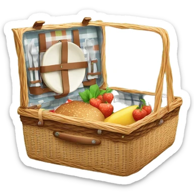 picnic basket on grass sticker
