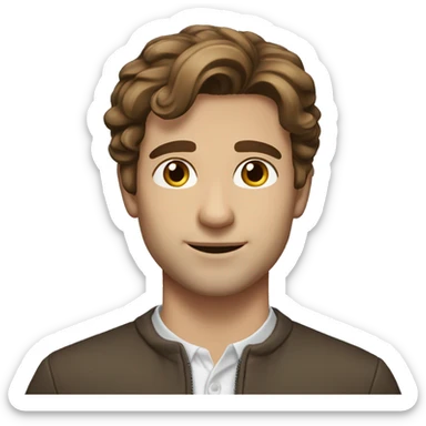 brown hair man-browneyes-light skin-european-handsome-sideparted sticker