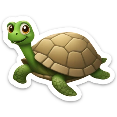 Turtle on the beach with sand sticker