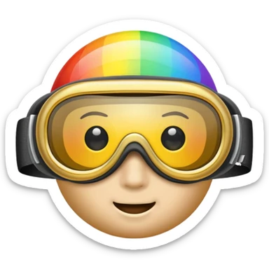 gold simulation rainbow visor Earth goggles sticker