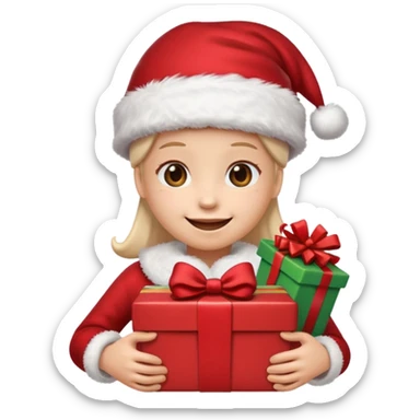 Laughing emoji with christmas sticker
