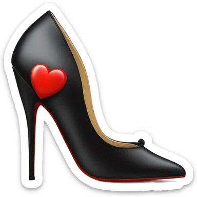 One Elegant expensive shoes with a little red heart slingback black pumps  sticker