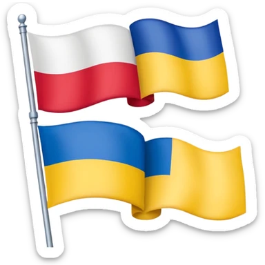 poland ukraine flag sticker