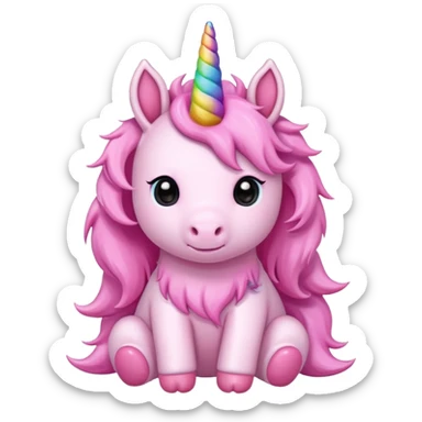 Cute Cartoon style pink baby unicorn 
 sticker