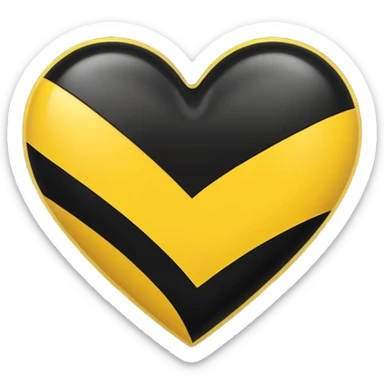 Black with vertical yellow stripe middle dashed inside black heart

 sticker