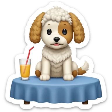 caniche blanco en peluqueria canina sticker