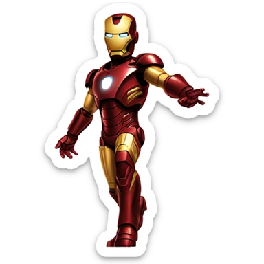 iron man flying diagonally with one arm forward, should b hi left side profile sticker