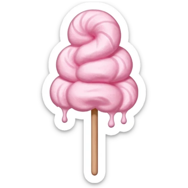 pink cotton candy on a stick sticker