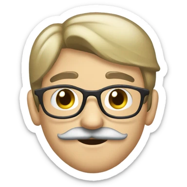 UN JOVEN CON BIGOTE Y LETES TRANSPARENTES sticker