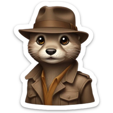 Loutre Indiana Jones sticker