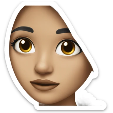 beautiful girl with black hair and white strands near her face sticker