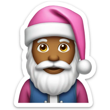 Santa with pink hat sticker