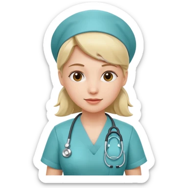 Nurse with stethoscope  sticker