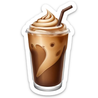 Iced coffee with sip lip sticker