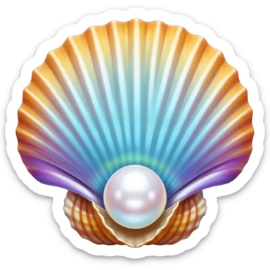 open seashell with pearl sticker