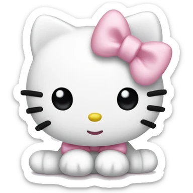 Hello kitty with a light pink bow sticker