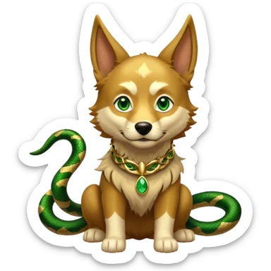loki god of mischief as a dog. he as snakes.  dynamic pose sticker