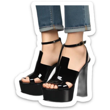 Ysl heel sandal TRIBUTE PLATFORM SANDAL black PATENT LEATHER sticker