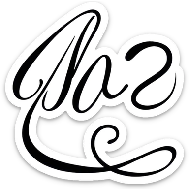 Calligraphy, elegant flowing script, smooth brush strokes, fine details, minimalistic, black ink on white background, no extra elements. sticker