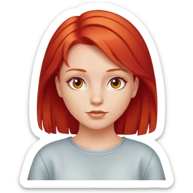 y2k style girl with red hair sticker
