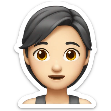 Female asian girl embarrassed sticker