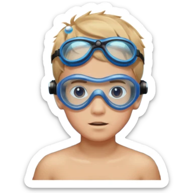 Underwater boy sticker