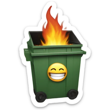 Dumpster fire smiling sticker