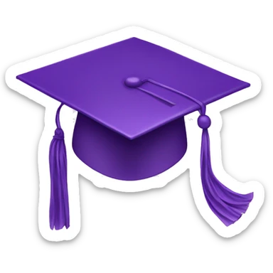 Purple graduation cap sticker