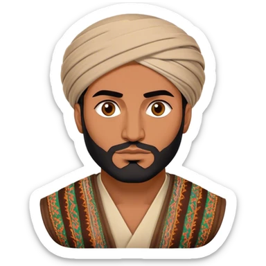 Bold afghan guy in his 30s  sticker