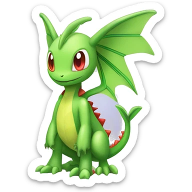Full body cute edgy shiny colorful Flygon-Scyther-grovyle sticker
