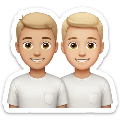 smiling boys in white shirt sticker