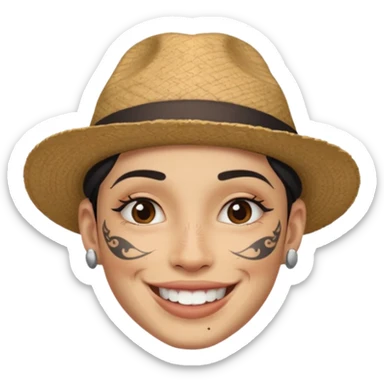 Con pasa montañas y tatuajes en la cara sticker