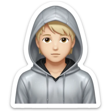 Sexy Handsome Shiny Sparkly Attractive Shoujo-Anime-style semi-realistic Man with a hoodie  sticker