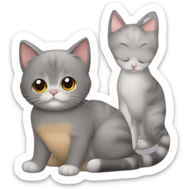 Gata cor cinza com manchinhas amarelinhas crarinha sticker