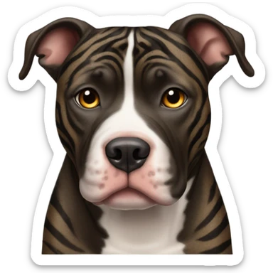 pitbull terrier dark brindle tiger stripes sticker